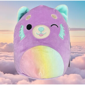 NWT Squishmallow LEXIS the Winking Panda 8" inch Stuffed Animal Rainbow Belly